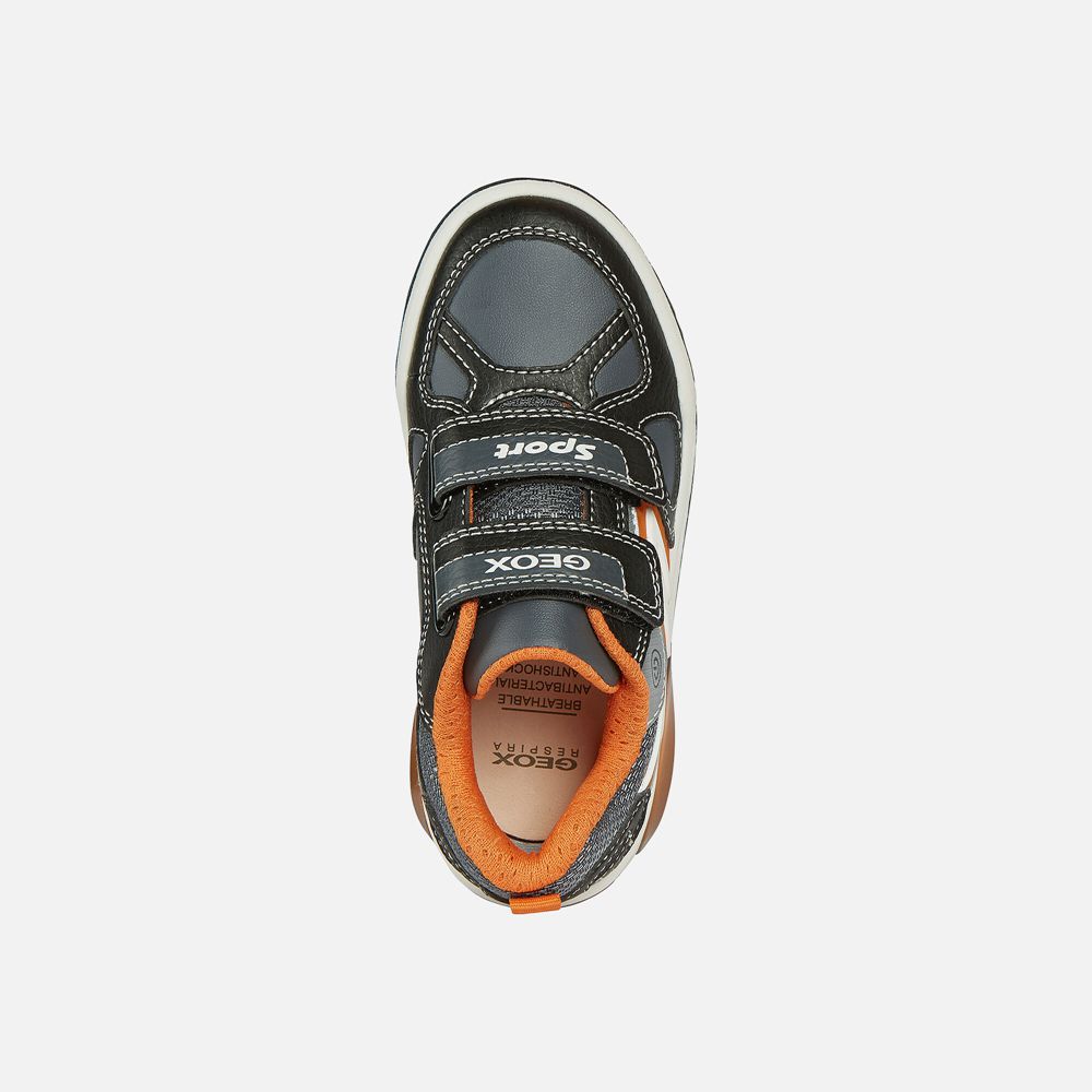 Basket Geox Inek - Noir/Orange - Garcon 864275-YUN